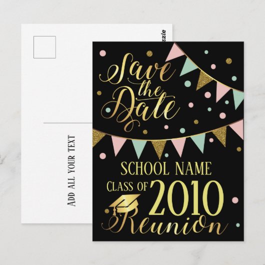 Uitnodiging tot schoolreünie (Voorkant / Achterkant)