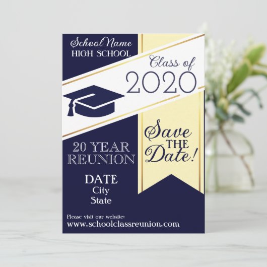 Uitnodiging tot schoolreünie (Staand voorkant)