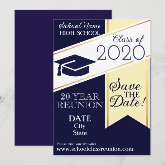 Uitnodiging tot schoolreünie (Voorkant / Achterkant)