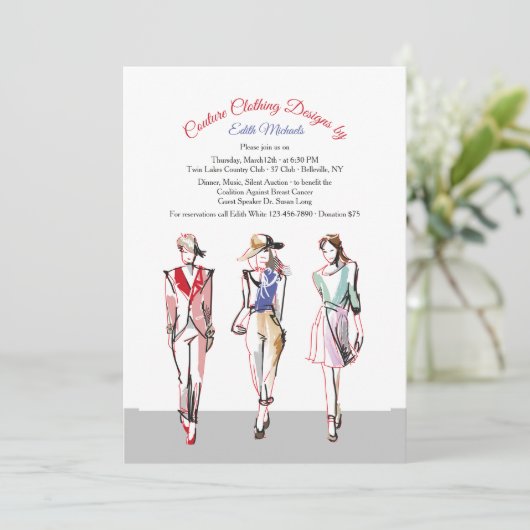Uitnodiging tot Show voor de Mode van de baan (Staand voorkant)