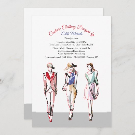 Uitnodiging tot Show voor de Mode van de baan (Voorkant / Achterkant)