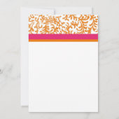 Uitnodiging tot Sinaasappel en roze bruiloft (Achterkant)