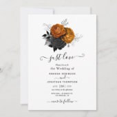 Uitnodiging tot Sinaasappel en Zwarte Gothic Weddi (Voorkant)