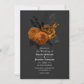 Uitnodiging tot Sinaasappel en Zwarte Gothic Weddi (Voorkant)