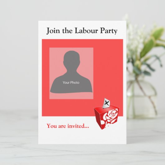 Uitnodiging tot Sjabloon Arbeidspartij (Staand voorkant)