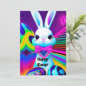 Uitnodiging tot sjabloon bij paasbunny (Staand voorkant)