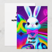 Uitnodiging tot sjabloon bij paasbunny (Voorkant / Achterkant)