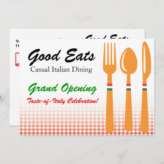 Uitnodiging tot Sjabloon Casual mijnbouw Italiaans (Voorkant / Achterkant)