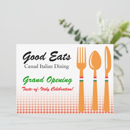 Uitnodiging tot Sjabloon Casual mijnbouw Italiaans (Staand voorkant)