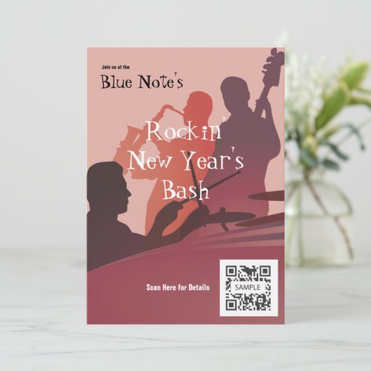 Uitnodiging tot Sjabloon Gebeurtenis Jazz Band (Staand voorkant)