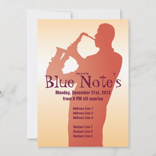 Uitnodiging tot Sjabloon Gebeurtenis Jazz Band (Achterkant)