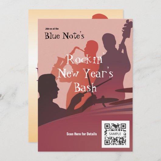 Uitnodiging tot Sjabloon Gebeurtenis Jazz Band (Voorkant / Achterkant)