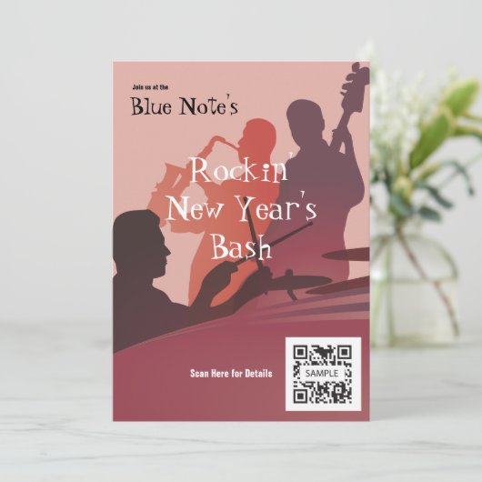 Uitnodiging tot Sjabloon Gebeurtenis Jazz Band (Staand voorkant)