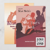 Uitnodiging tot Sjabloon Gebeurtenis Jazz Band (Voorkant / Achterkant)