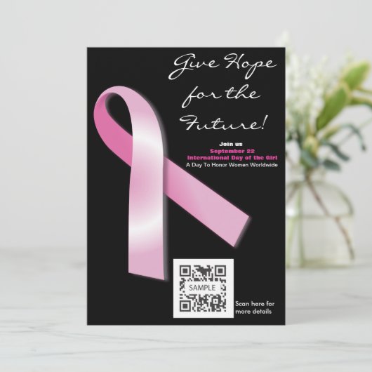 Uitnodiging tot Sjabloon van borstkanker (Staand voorkant)