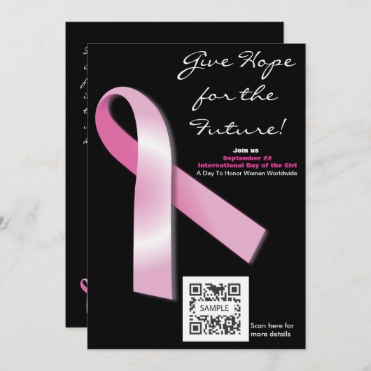 Uitnodiging tot Sjabloon van borstkanker (Voorkant / Achterkant)