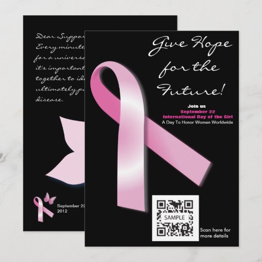 Uitnodiging tot Sjabloon van borstkanker (Voorkant / Achterkant)