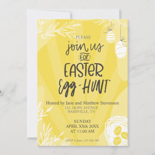 Uitnodiging tot Sjabloon van de Oost-Egg Hunt Spri (Voorkant)