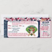 Uitnodiging tot SJABLOON van honkbalkaartje (Achterkant)