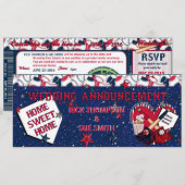 Uitnodiging tot SJABLOON van honkbalkaartje (Voorkant / Achterkant)