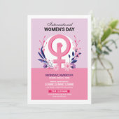 Uitnodiging tot Sjabloon voor Vrouwendag (Staand voorkant)