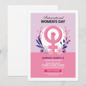 Uitnodiging tot Sjabloon voor Vrouwendag (Voorkant / Achterkant)