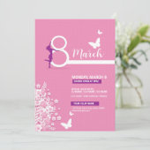 Uitnodiging tot Sjabloon voor Vrouwendag (Staand voorkant)