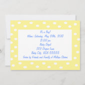 Uitnodiging tot speciaal Baby shower voor jongen - (Achterkant)