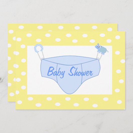 Uitnodiging tot speciaal Baby shower voor jongen - (Voorkant / Achterkant)