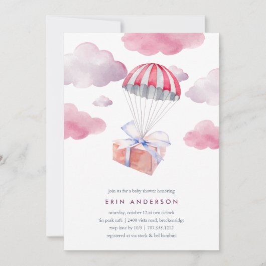 Uitnodiging tot speciale Baby shower voor levering (Voorkant)