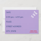 Uitnodiging tot speciale feestdag (Achterkant)