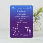 Uitnodiging tot speciale Zodiac Virgo Galaxy Party (Staand voorkant)