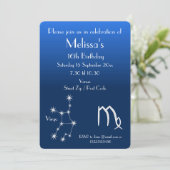 Uitnodiging tot speciale Zodiac Virgo Galaxy Party (Staand voorkant)