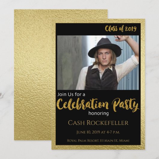 Uitnodiging tot staking en legante graduatiepartij (Voorkant / Achterkant)