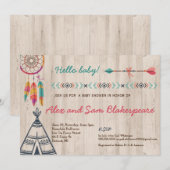 Uitnodiging tot stammenBaby shower (Voorkant / Achterkant)