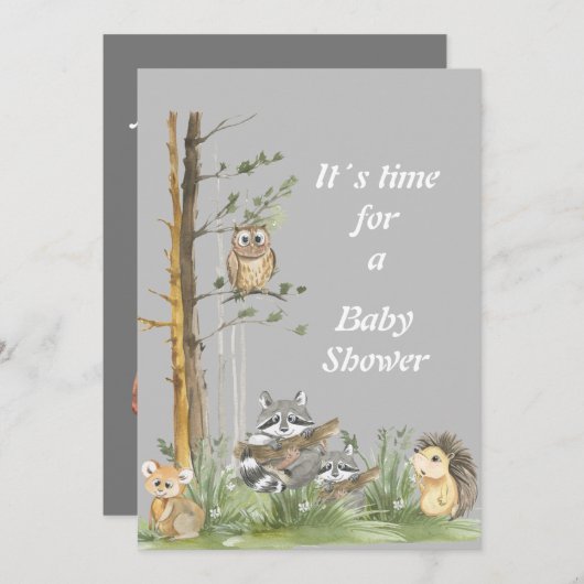 Uitnodiging tot storting van baby shower (Voorkant / Achterkant)