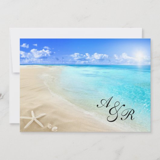 Uitnodiging tot strandbruiloft (Voorkant)