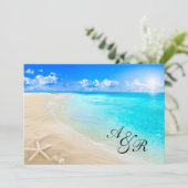 Uitnodiging tot strandbruiloft (Staand voorkant)