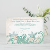 Uitnodiging tot strandstralen of bruiloft op beste (Staand voorkant)