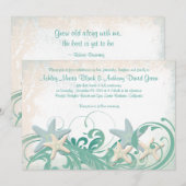 Uitnodiging tot strandstralen of bruiloft op beste (Voorkant / Achterkant)