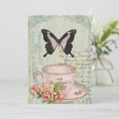 Uitnodiging tot  Tea Time Wedding (Staand voorkant)