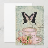 Uitnodiging tot  Tea Time Wedding (Voorkant / Achterkant)