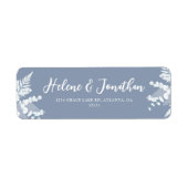 Uitnodiging tot teruggave van usty Blue Wedding Etiket (Voorkant)