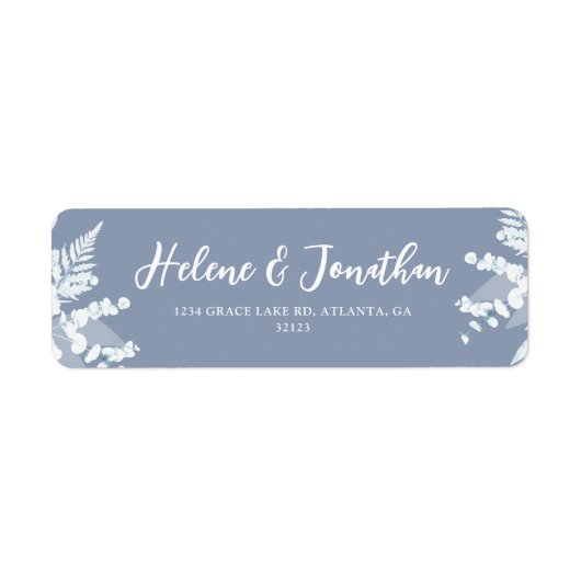 Uitnodiging tot teruggave van usty Blue Wedding Etiket (Voorkant)