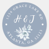 Uitnodiging tot teruggave van usty Blue Wedding Ronde Sticker (Voorkant)