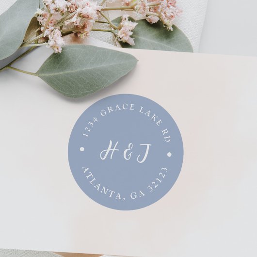 Uitnodiging tot teruggave van usty Blue Wedding Ronde Sticker