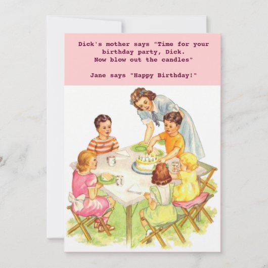 uitnodiging tot terugzending van Birthday Party (Voorkant)