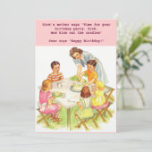 uitnodiging tot terugzending van Birthday Party (Staand voorkant)