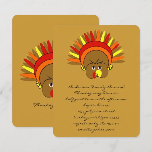 Uitnodiging tot Thanksgiving (Voorkant / Achterkant)