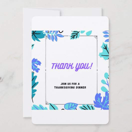 uitnodiging tot Thanksgiving (Achterkant)